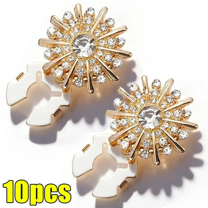 Rhinestone Crystal Button Detachable Clip-On Buttons Sewing Buttons for DIY Blouses Clothes Decoration Accessories