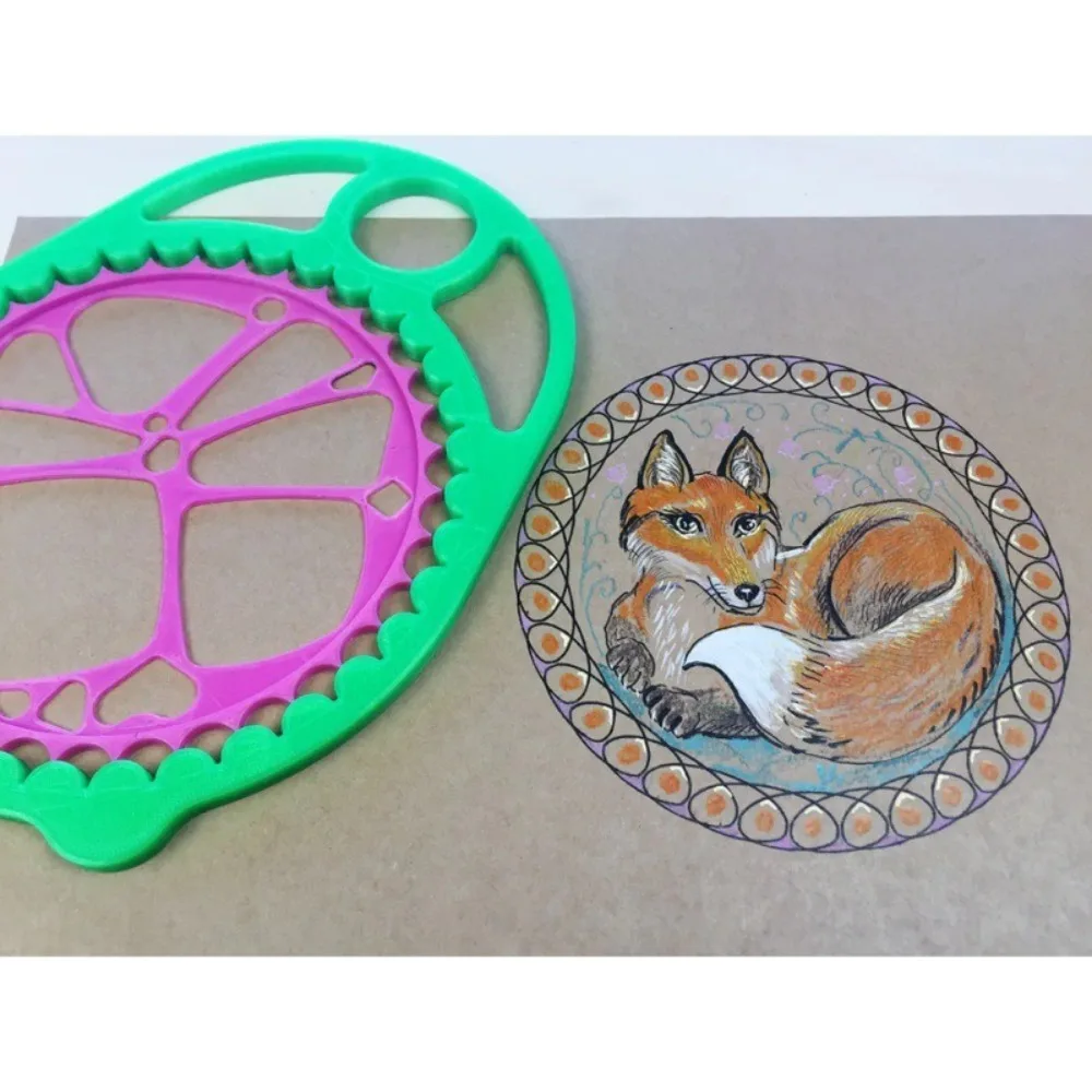 New DIY Painting Template Plastic Interlocking Gears Wheels Painting Geometric Ruler Painting Tool Gift