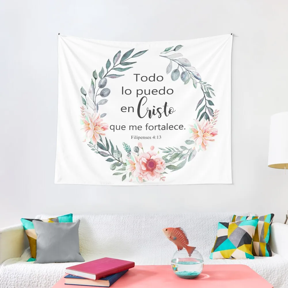 

TODO LO PUEDO EN CRISTO QUE ME FORTALECE Tapestry Decoration For Rooms Decoration Aesthetic Wall Decor Hanging Tapestry