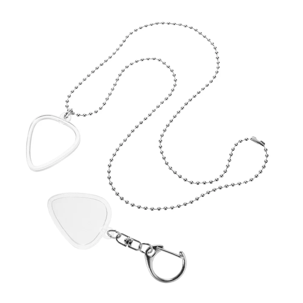 

2Pcs Clear Guitar Pick Holder Case Keychain Portable Plectrum Storage Box Acoustic Picks Organizer Display Plectrum Box