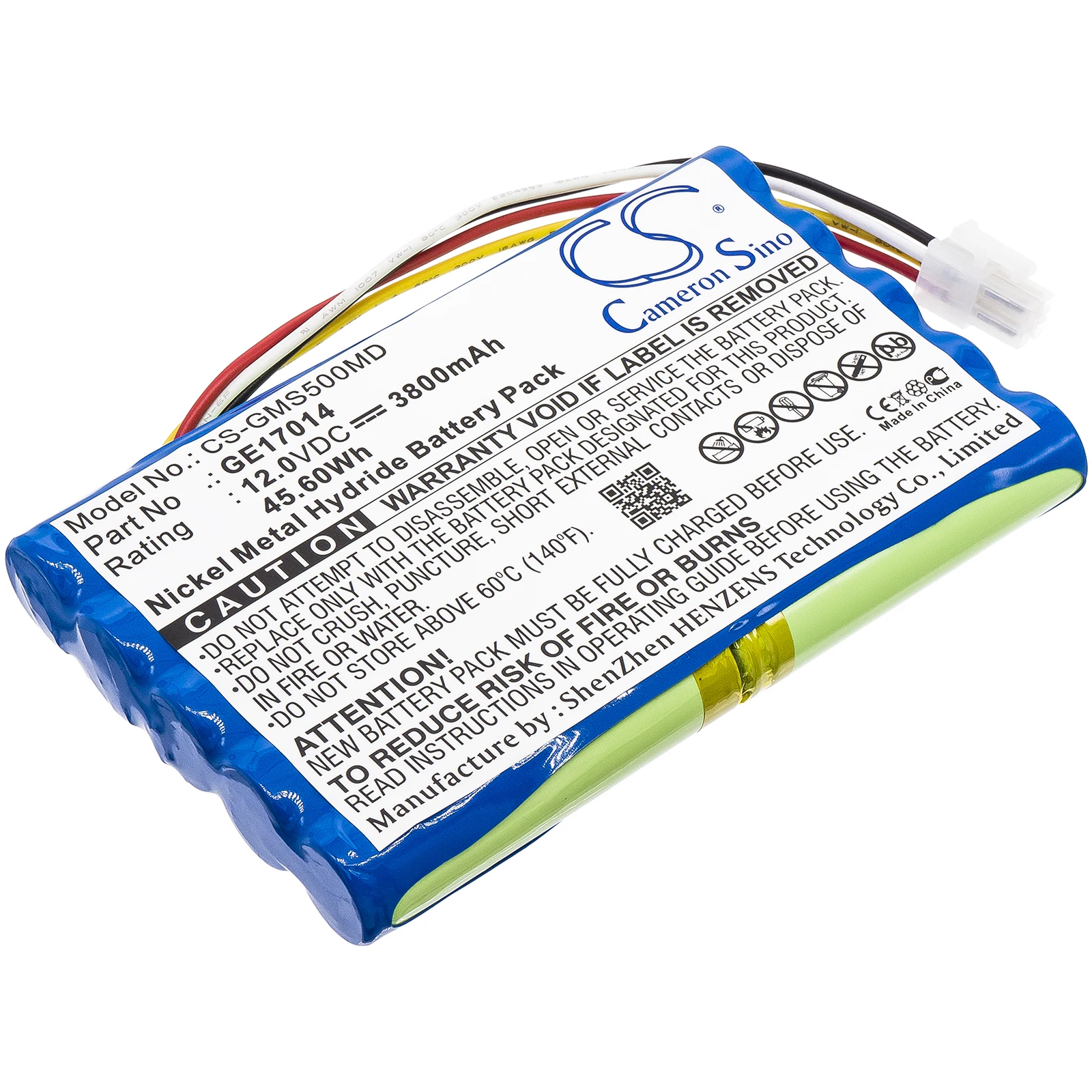 

Ni-MH Medical Battery for Datex Ohmeda, 12.0V, 3800mAh, Compatible Models: S/5 Patient Monitor