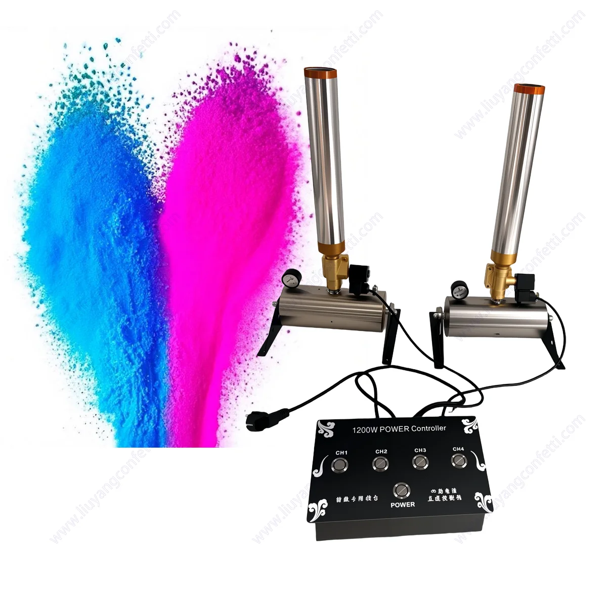 

Electronic Remote Control Gender Reveal Smoke Machine Baby Shower Powder Party Prop Color Confetti Cannon Boy or Girl Event FX