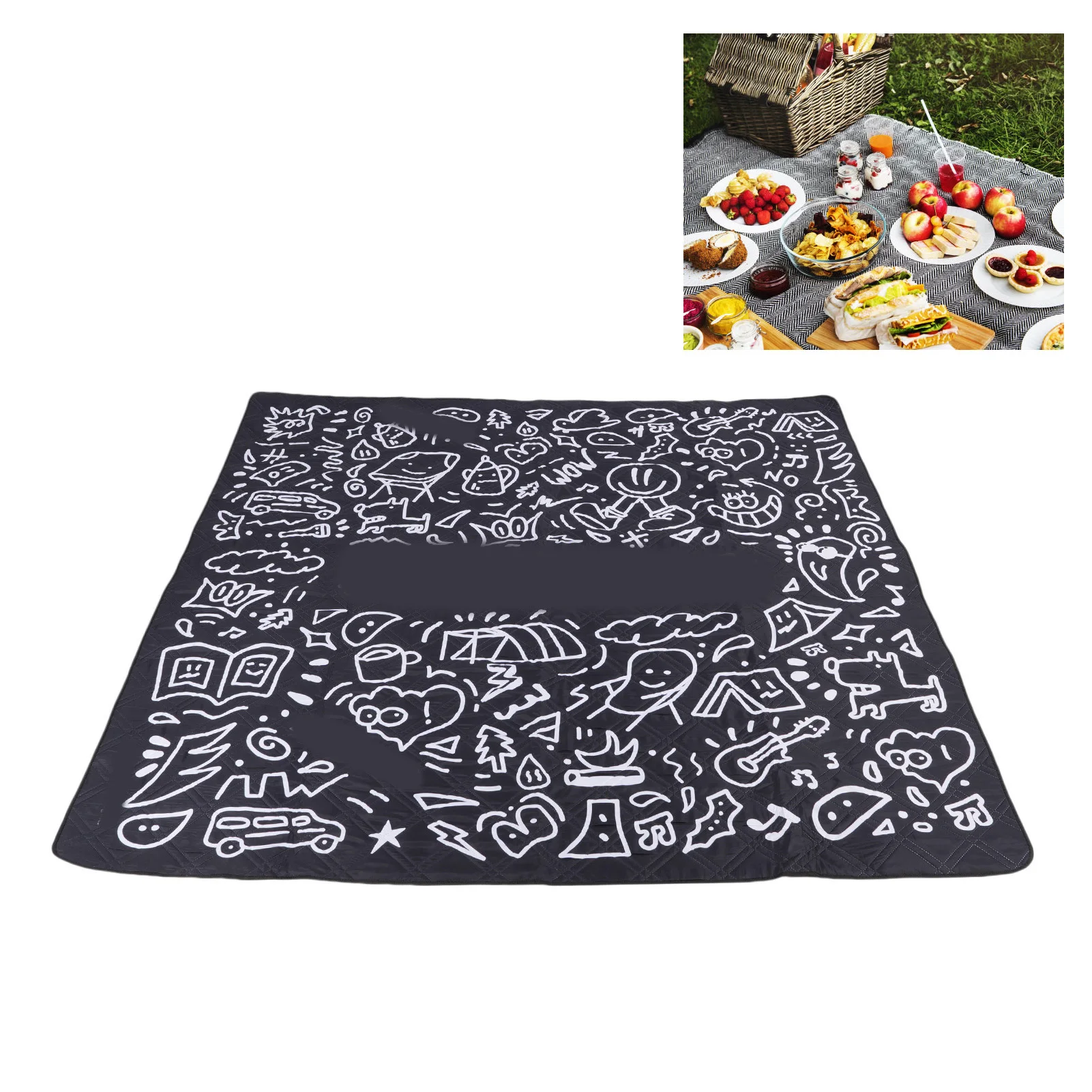 

Picnic Blanket Picnic Blanket 6.6ft Side Length Thickened Watertight Picnic Mat Machine Washable for Outdoor Travel Camping