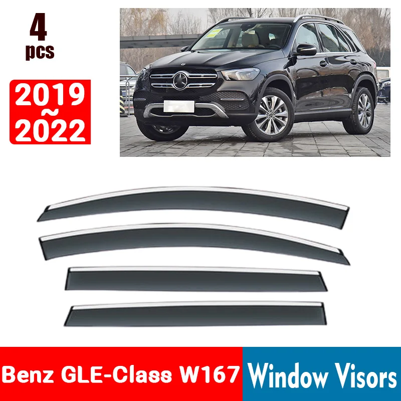 

FOR Benz GLE-Class W167 2019-2022 Window Visors Rain Guard Windows Rain Cover Deflector Awning Shield Vent Guard Shade Cover