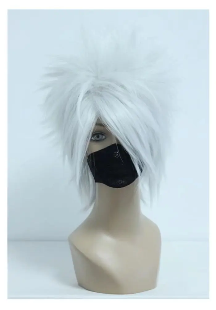 

Парик для косплея Hatake Kakashi, синтетический, серебристо-белый, для Хэллоуина