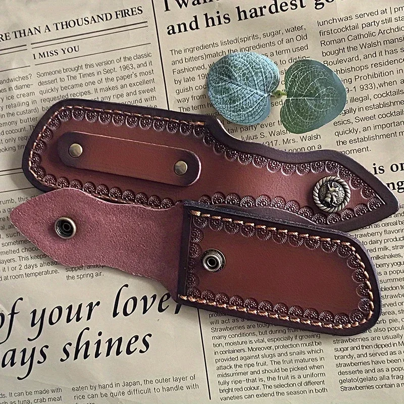 1PC Outdoor Folding Knife Cowhide Knife Cover Sheath Leather Knife Cover for Storage Portable Knife Sheath Case Cover Pants