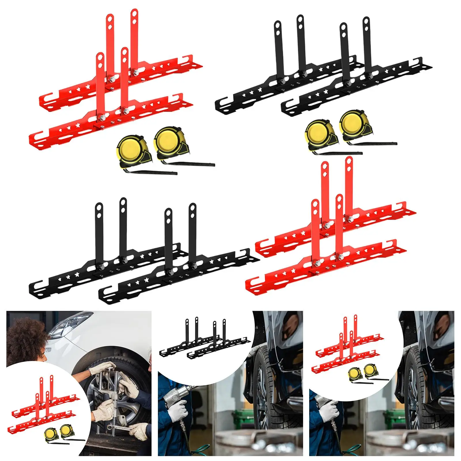 

2-Pack Heavy-Duty Wheel Alignment Tools with Hanging Holes Professional Iron Tool Plates for Vehicle Auto Home Use