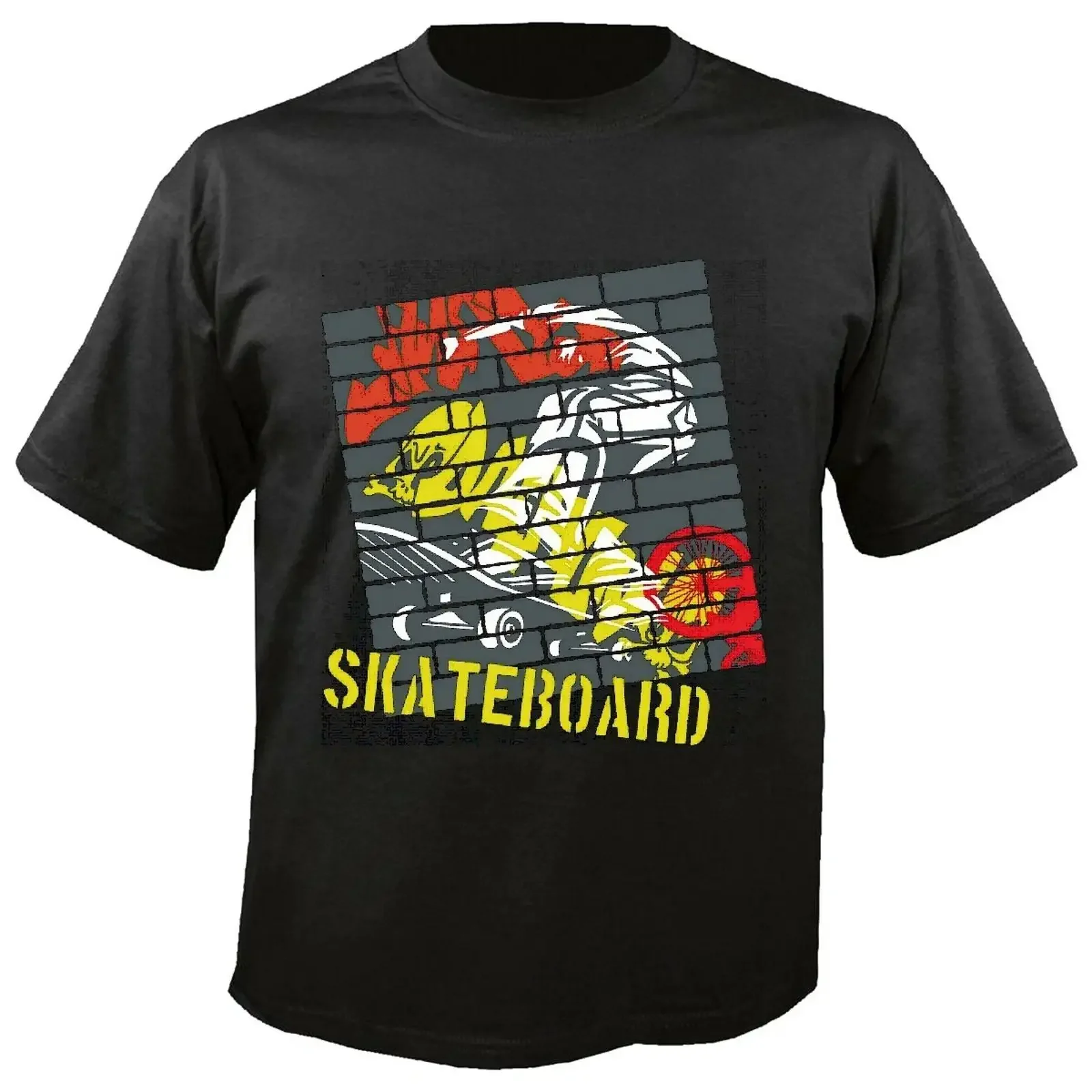 T Shirt VINTAGE SKATEBOARD SKATEBOARDFAHRER LONGBOARD SKATER FREESTYLE Schwarz vintage Washed Comfortable Unisex