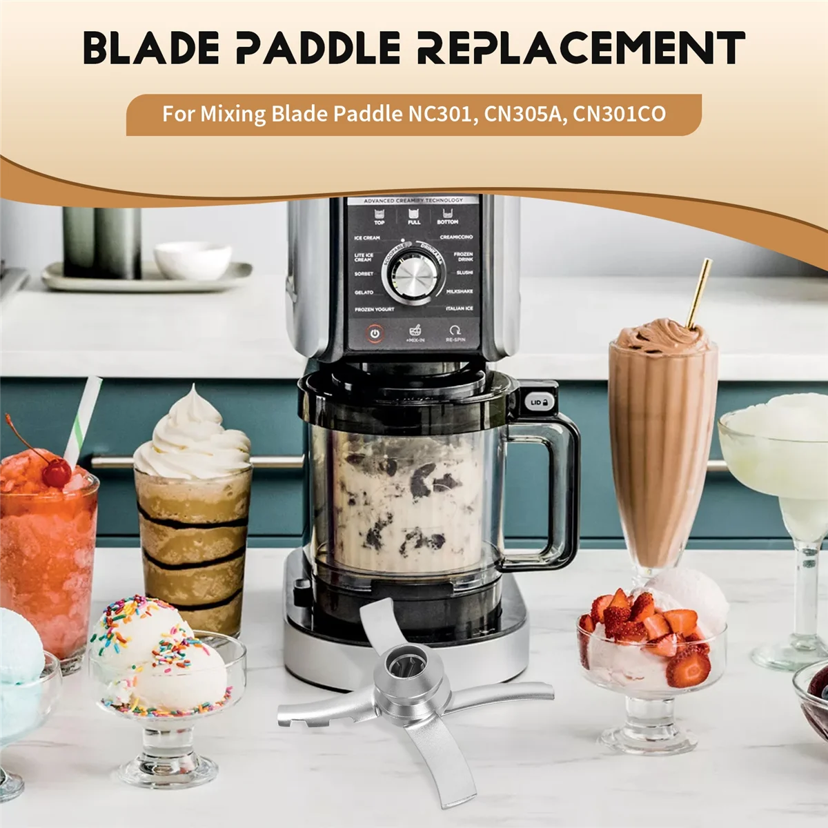 Сменное лезвие A20M для морожениц серии Creami NC300, лопатка для смешивания лезвий NC301, CN305A, CN301CO