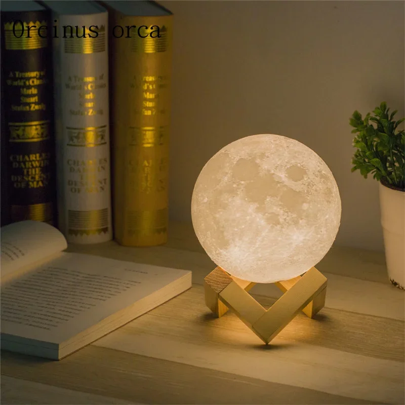 Lâmpada de lua simples quarto cabeceira nightlight personalizado criativo presente aniversário frete grátis