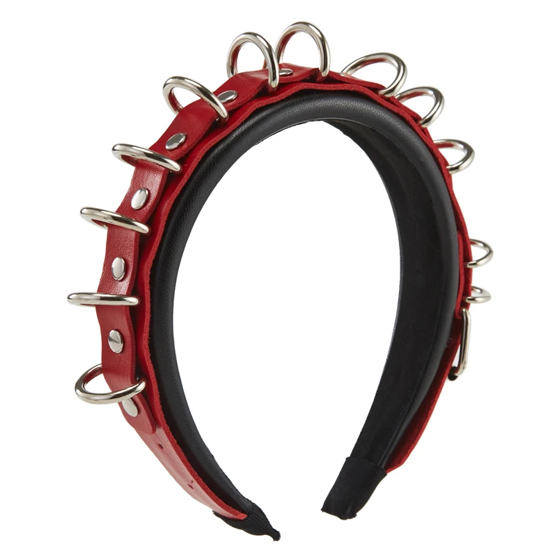 Punk Rock Gothic Headband Men Women PU Leather O-Round Hairband Party Retro Headpiece