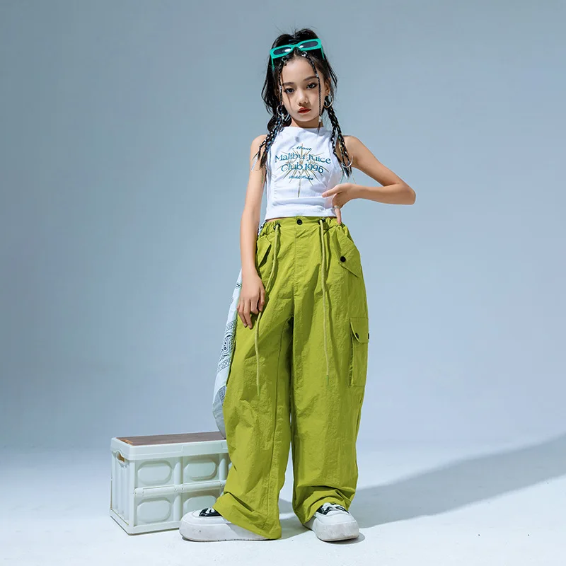 Fashion Cotton Graffiti Top Pants Children Ballroom Hip Hop Costumes Street DanceWear Dancewear for Girls Outfit Dancing Clothes