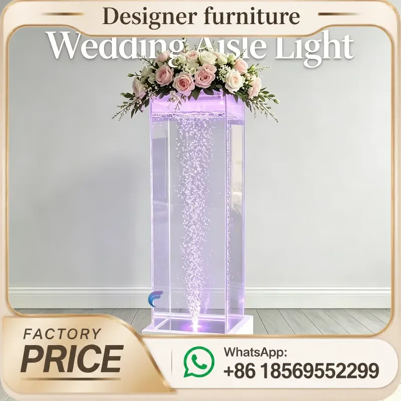 Sensory Room and Decoration Movable Acrylic Water Bubble Tube with Laser Cut Panel and Colorful LED Light