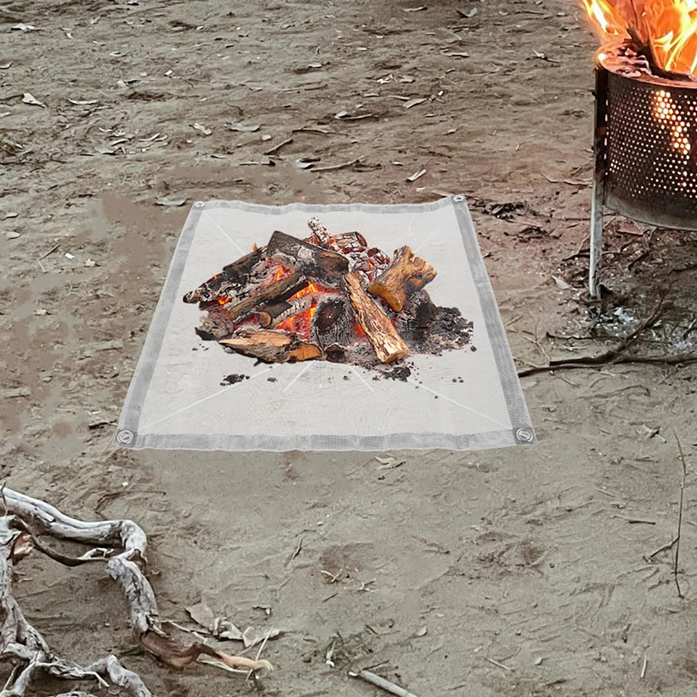 

Foldable Camping Fire Pit Grate Stainless Steel Outdoor Fireplace Mat Wood Burning Grill Heating Network Silver Color
