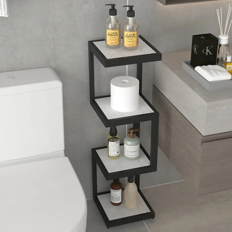 ‌Narrow Corner Bathroom Shelf - Triangular Organizer for Toiletries & Cleaning Supplies, Multi-Purpose Storage