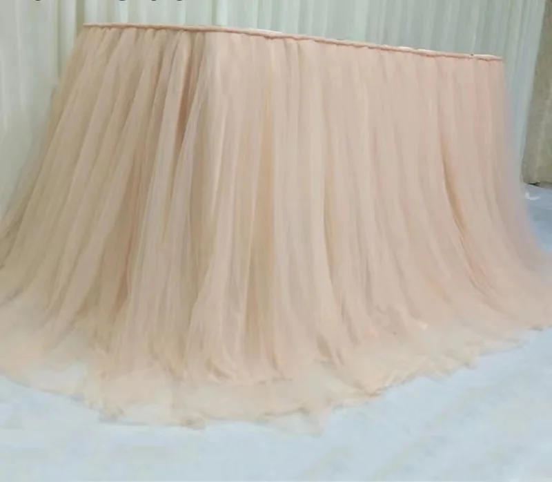 H75xL300CM Tulle Tutu Wedding Party Table Skirt Birthday Baby Shower Decor Tablecloth Dinning Mesh Tablecover Skirting