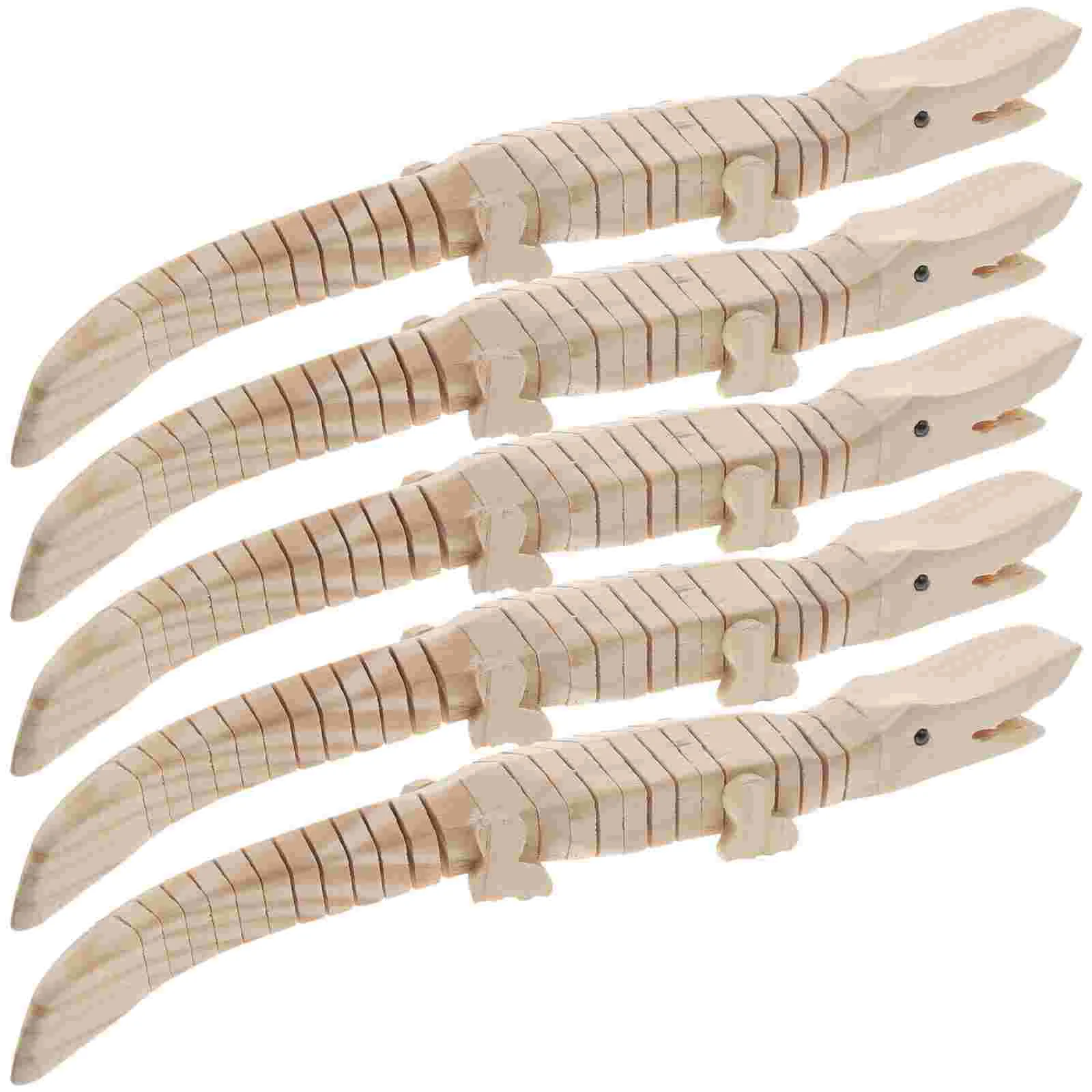 

5 Pcs Small Model Wiggle Toy Statue Students Handcraft Accessory Wooden Blank