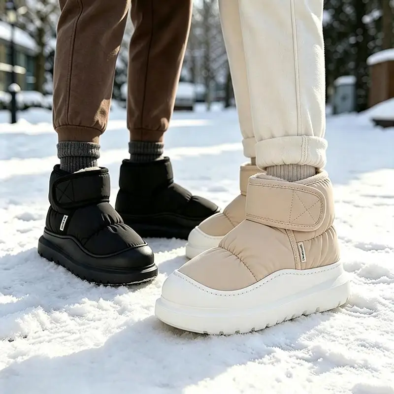 Rutschfeste, dicke Winterstiefel für Damen 2026, Übergrößen, warme Plüsch-Knöchelstiefel, wasserdichte Baumwollschuhe für Paare – Detail 6