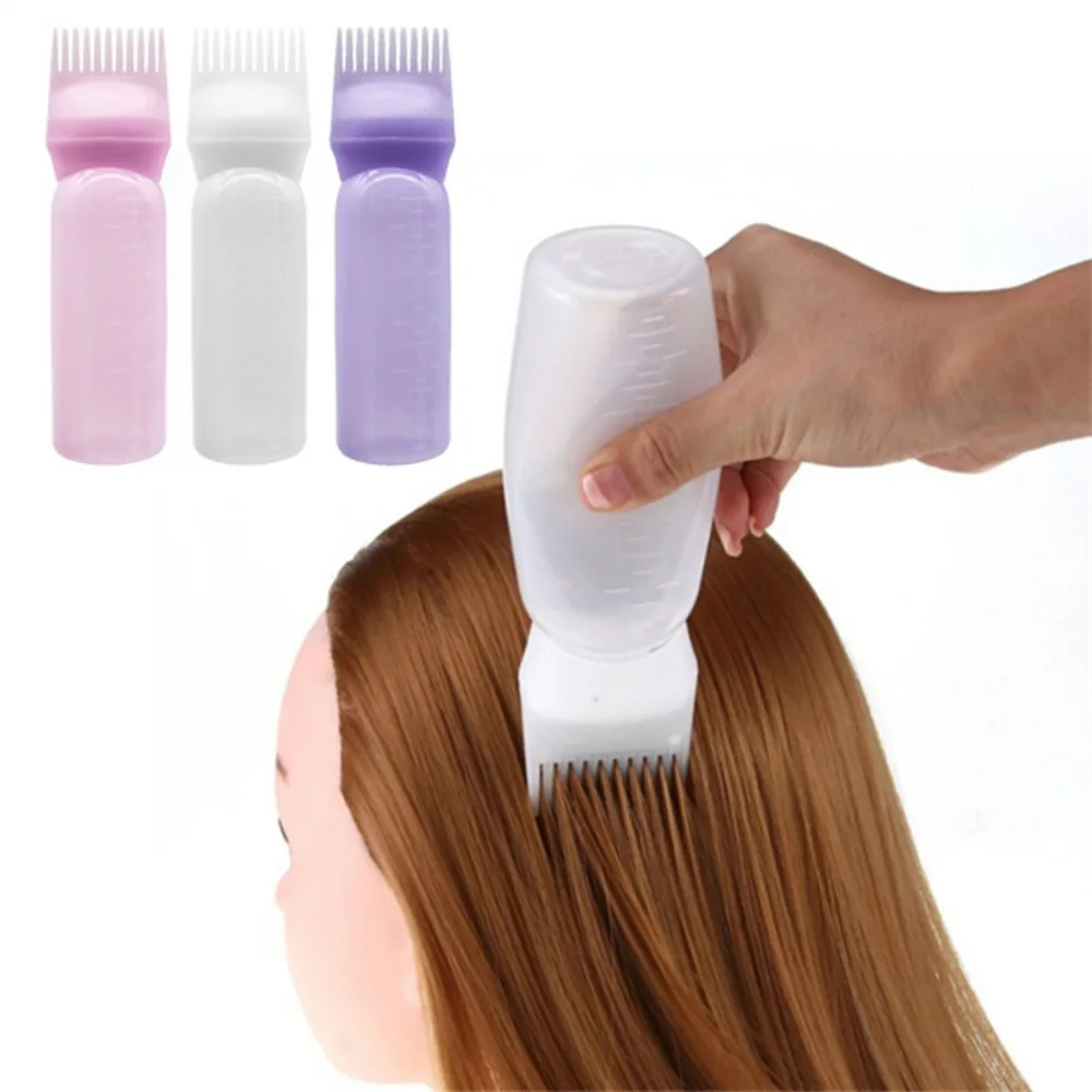 

180ML Hair Dye Applicator Hair Oil Brush Bottles Refillable Shampoo Bottle Root Comb Barber Hair Coloring Dyeing Styling Tools