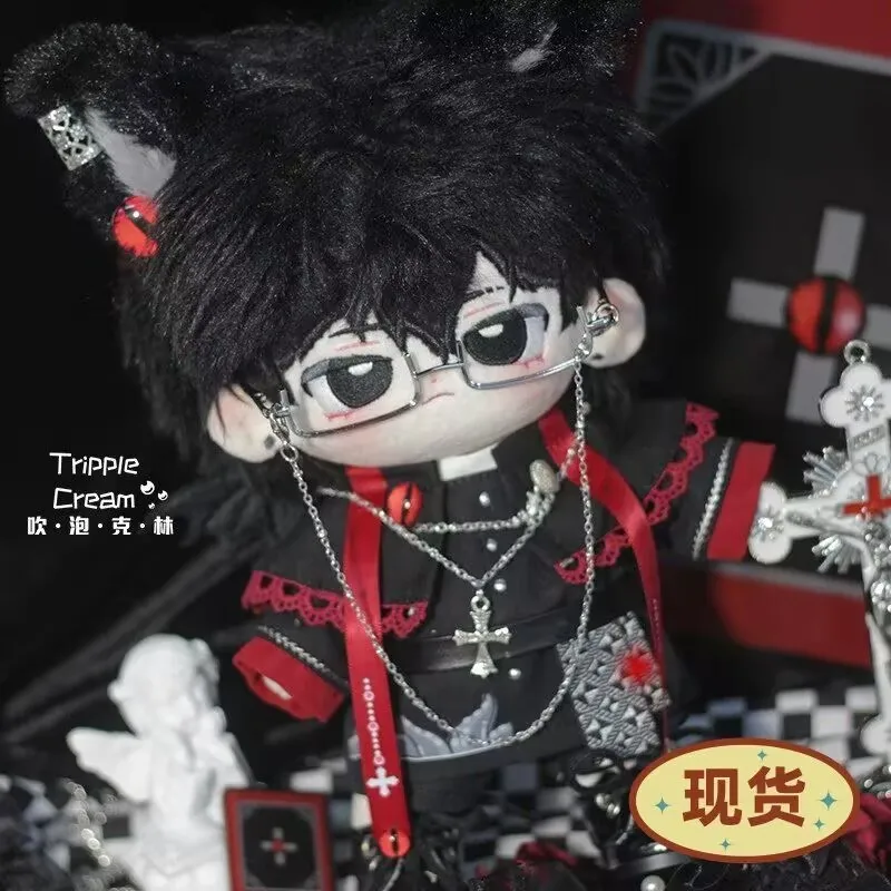 コットン人形ドレス 20cm オリジナル 女の子と男の子 ハンサム ダーク ゴシック スタイル スーパー クール