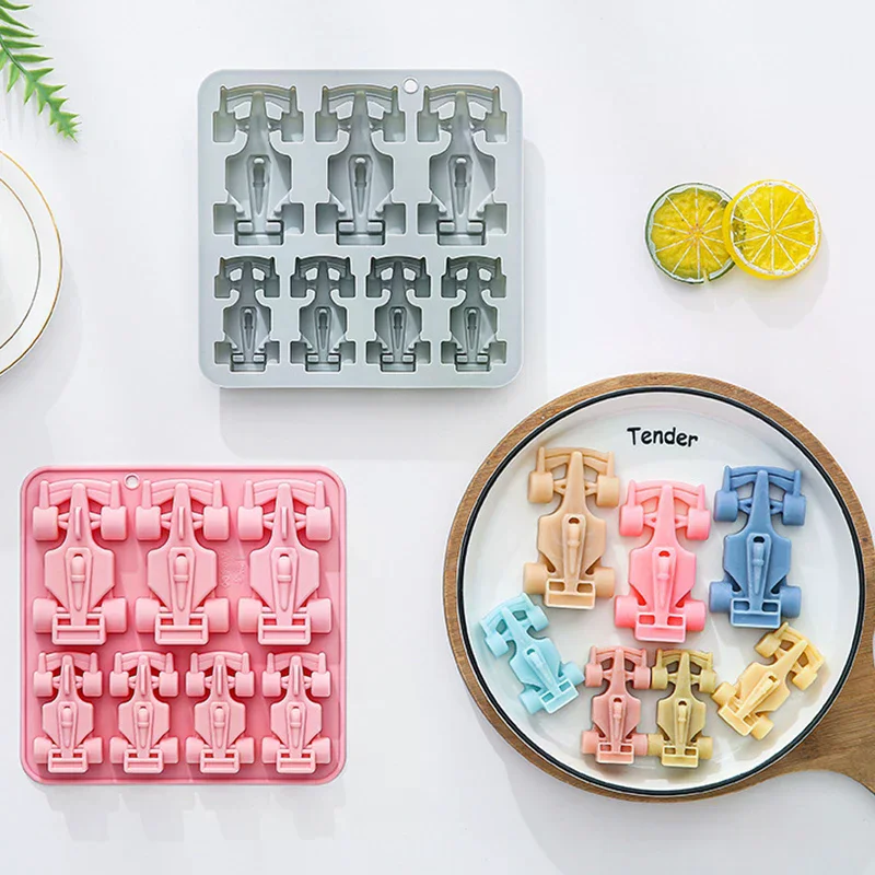 7 Cavity Racing Car Silicone Mold 3d Kart Mousse Fondant Chocolate Mould Ice Grid Epoxy Baking Resin Mold Cake Decorating Tools