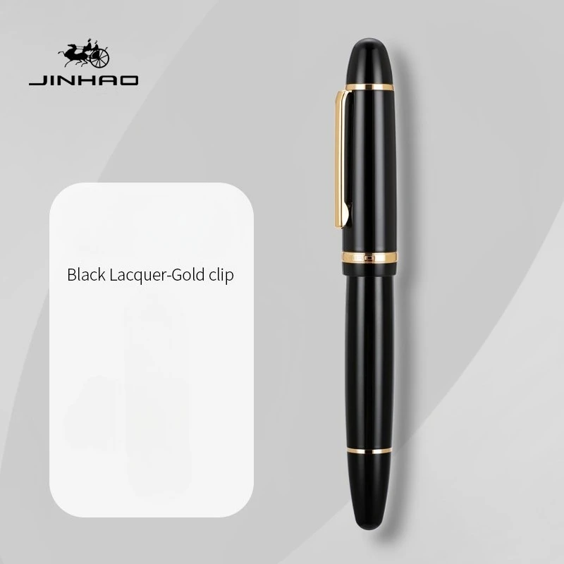 JINHAO X169 / 59 Füllfederhalter mit Goldclip, Eleganter Schwarzer Stift mit EF/F/M Feder, Schreibstift Pk 9019, Büro- und Schulbedarf, Schreibwaren