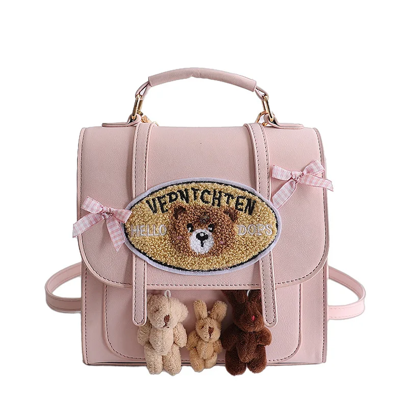 Adorable Women's Fashion Retro British Style Crossbody Bag, New Trendy Everyday Cartoon Doll Handbag