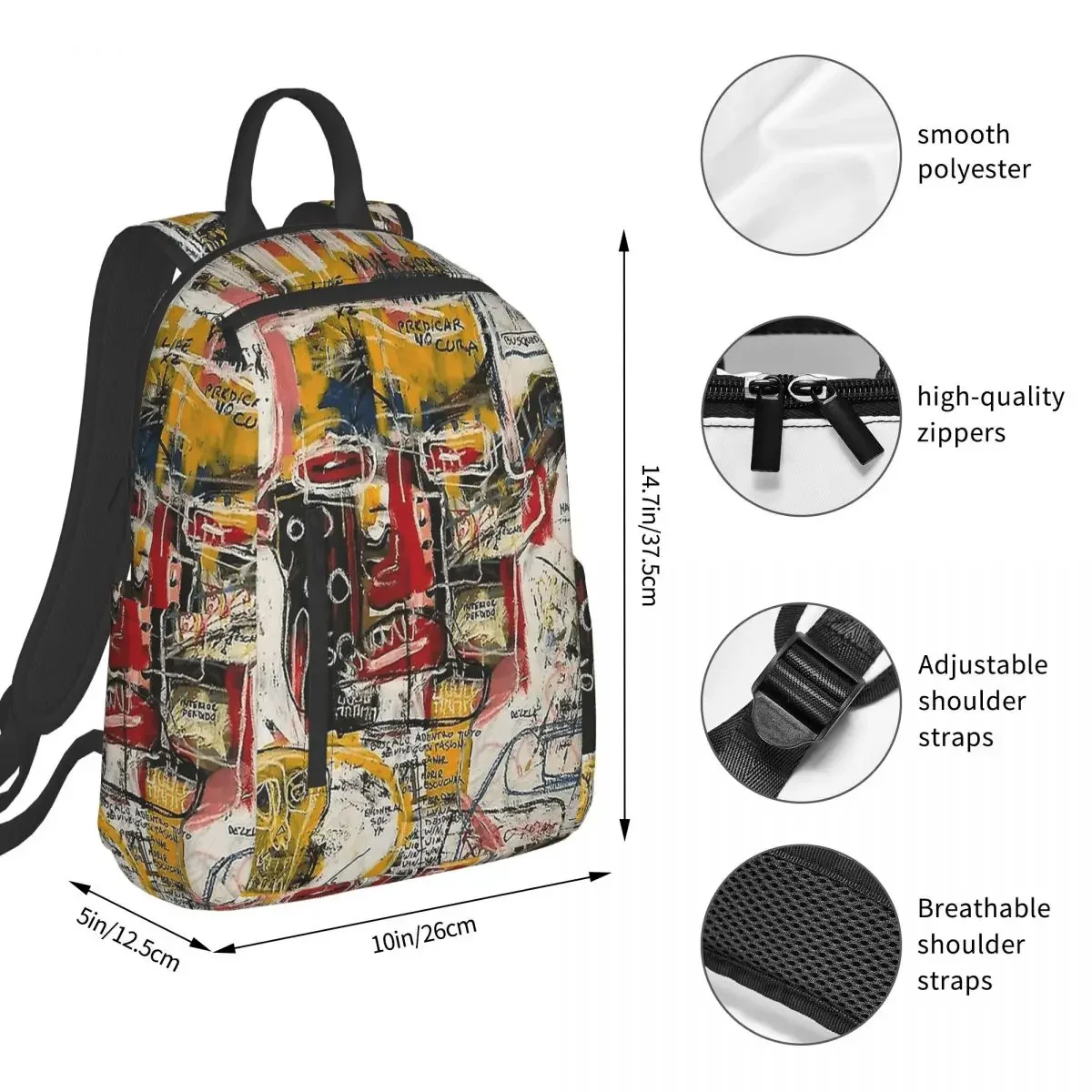 Random Face Backpack Student BookBag Children School Bag Computer Shoulder Bags Men Women