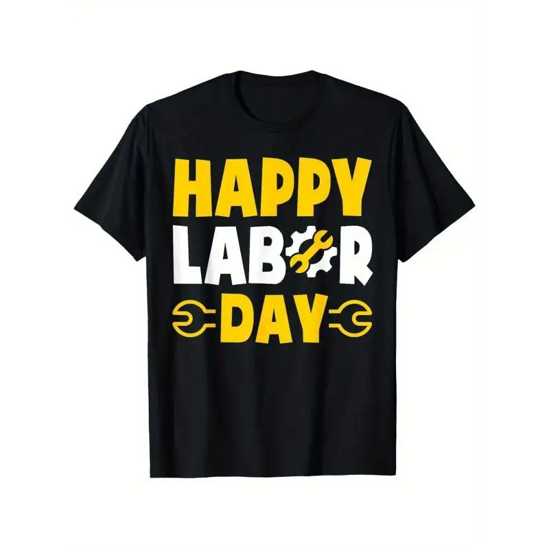 

Happy Labor Day T-Shirt, Mechanic Worker Gear Wrench Graphic Tee, Unisex Industrial Professional Appreciation Gift Top