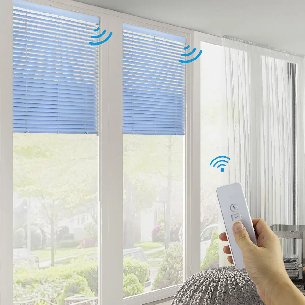 Zemismart WiFi Electric Curtain Motor Built in Battery with Aluminum Blinds Shade Custom Curtain Alexa Google Home Timer Control