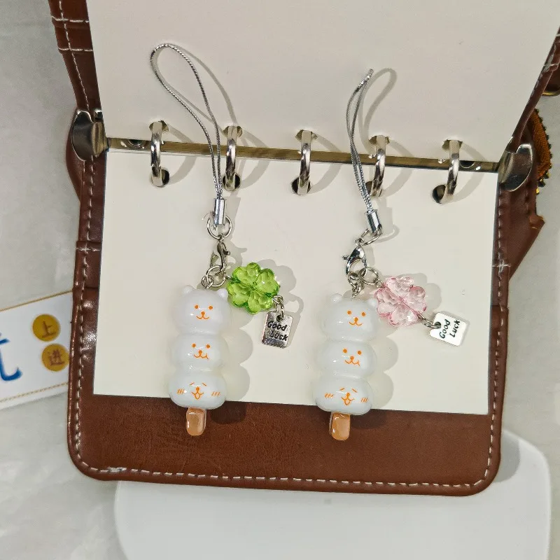 

Четыре листа клевера, штабелируемый брелок для мороженого, милый ремешок для телефона с защитой от потери, сумка для наушников, очаровательный аксессуар Lucky Kawaii