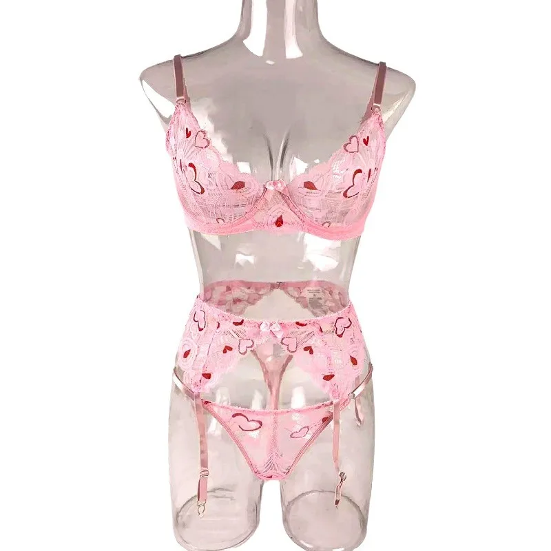 Kagano grensoverschrijdende kanten brtte of set meisjes zoet sexy hart me ondergoed polyester stof lage taille ort broek