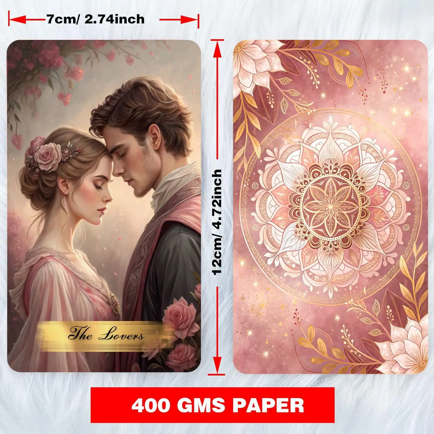 Pink Victorian Tarot Cards Deck with Guidebook, 78Pcs Classic Oil Painting Rose Garden Tarot Deck for Beginners