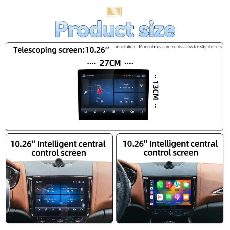 

10,26-дюймовый 8-ядерный автомобильный DVD-плеер с Android 13, мультимедиа и GPS-навигацией для Maserati Levante M157 2015-2020