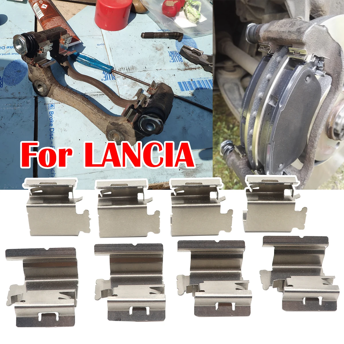 

8pc For LANCIA DELTA MUSA YPSILON Car Brake Pad Fitting Shoe Hardware Shims Repair Kit Accessories Replacement Parts Accessories