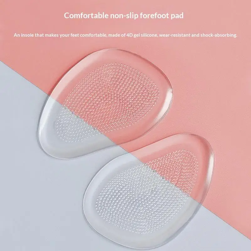 1Pair Forefoot Orthopedic Insoles Women Soft Silicone Gel Cushion Relieve Foot Pain Metatarsal Support Insert Pad Shoes Insoles