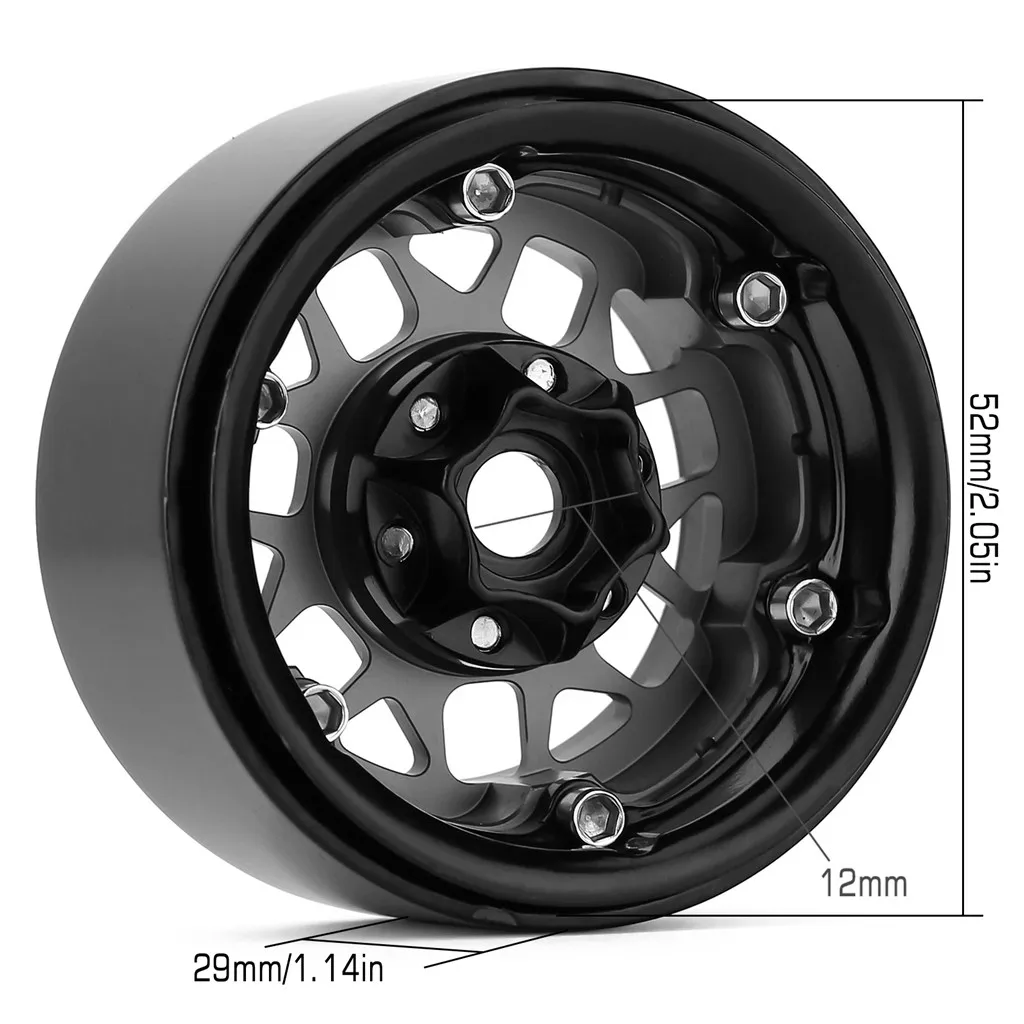 Rc 1.9 Klimmen Fiets Drukvelg Metalen Wiel Vliegende Schotel 14-Spaaks Vierkante Driehoek Voor 1/10 Rc Rupswagen Trx4 Axiale Scx10