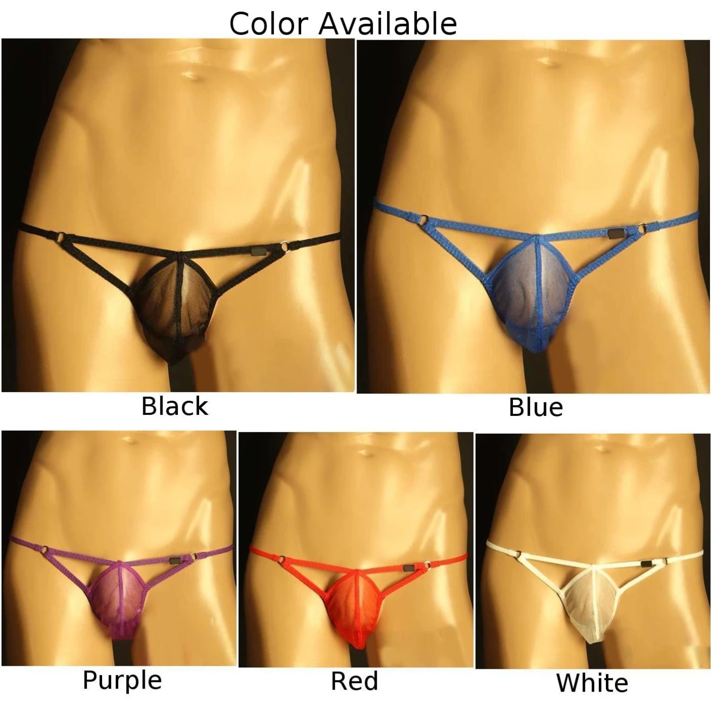 Bikini Briefs T-Back Daily Holiday Breathable Bulge Pouch Casual G-string Low Rise Men Sexy Solid Color Underwear