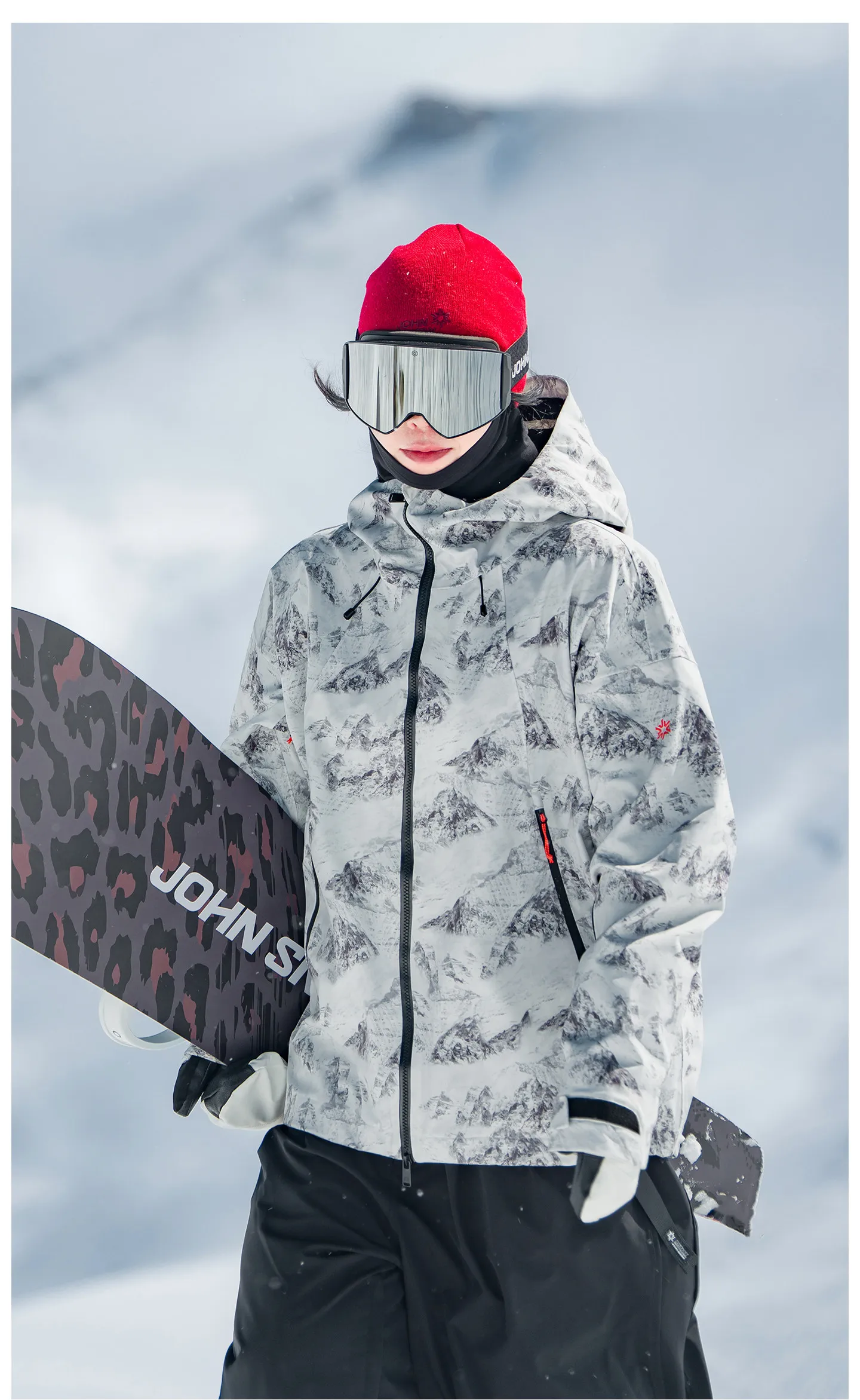 2026 John Snow Unisex Skianzug Wasserdicht Winddicht Warm Snowboard-Jacke-Hosen-Set für Männer Frauen Winter Outdoor – Detail 30