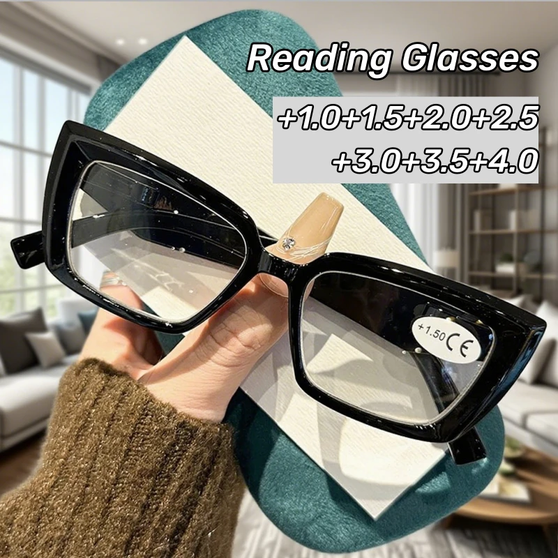 Retro Square Frame Sunglasses Fashionable and Versatile High-definition Reading Glasses for Middle-aged and Old People