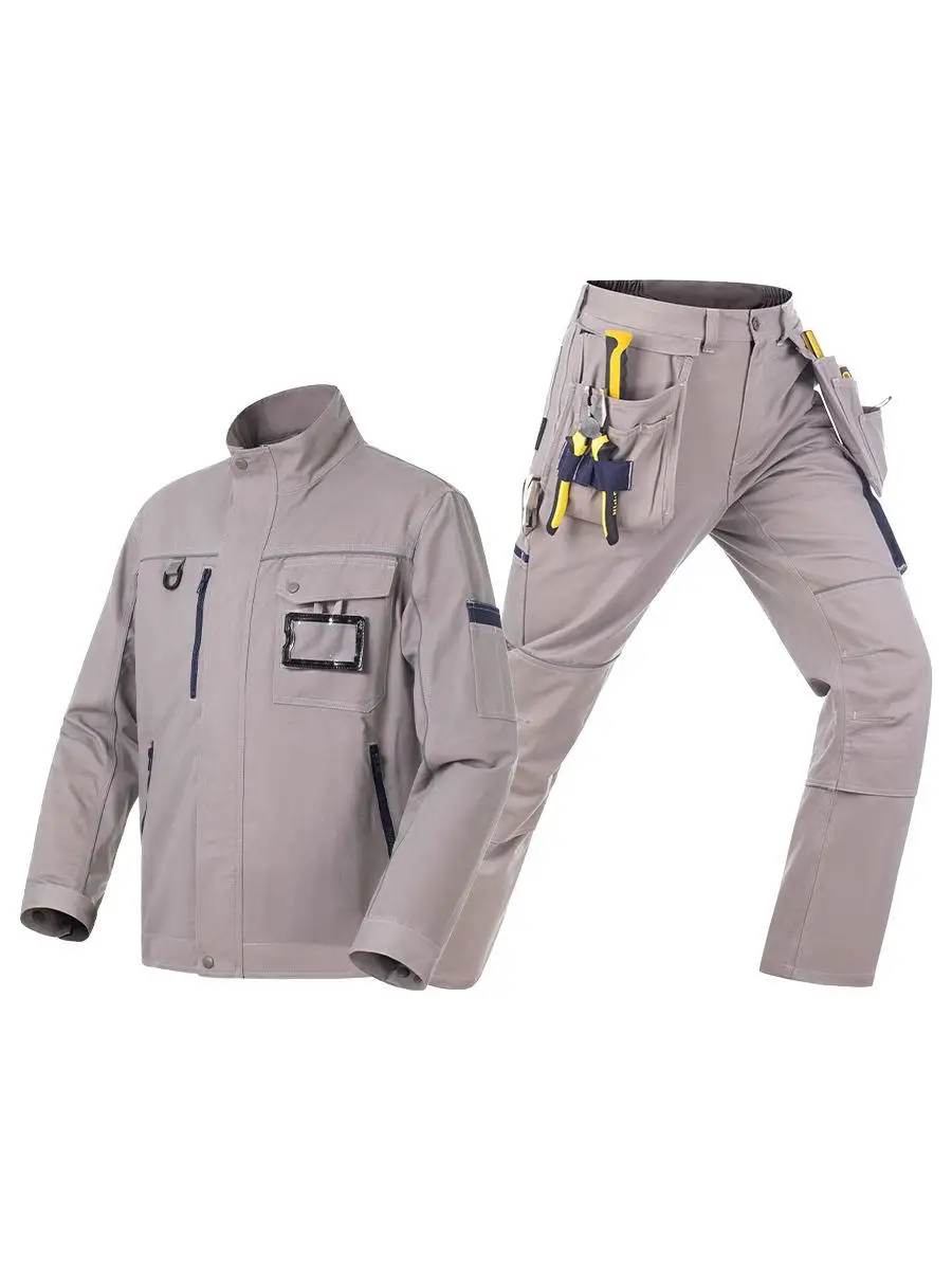 Safety Work Jackets Trouser for Men Car Repair Workshop Workwear Wear-resistant Worker Clothes Construction Unifor