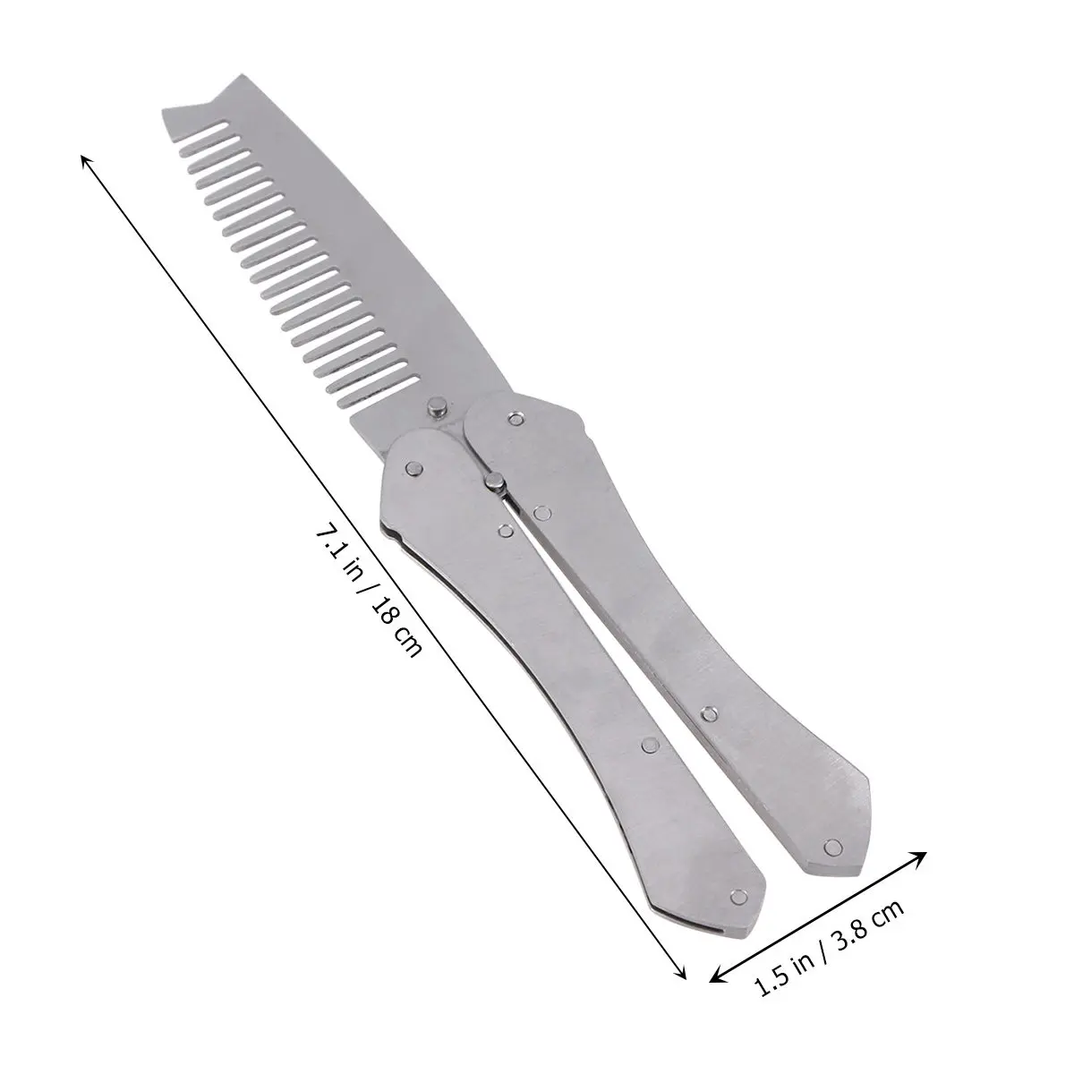 Men Stainless Steel Folding Beard Comb Anti Static Smooth Teeth Mustache Comb for Barber Home Beard Brush Set Mustache Brush