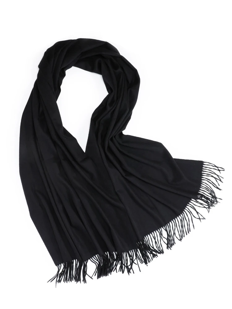 100% Wool Scarf Women Thickening Cashmere Winter Scars Shawls Fashion Female Pashmina Scarves Oversized Keep Warm Warps 300g