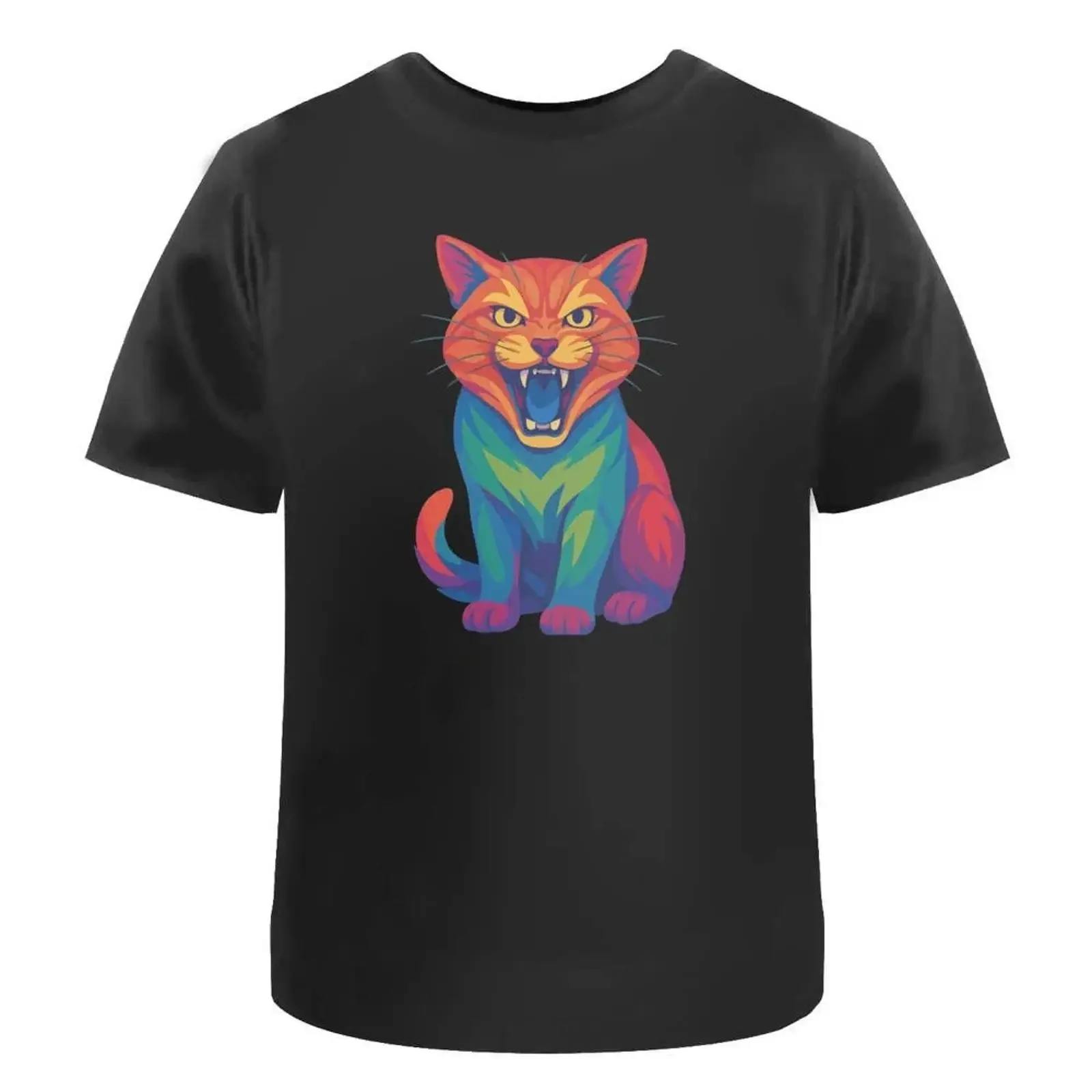 T Shirt quot Pop Art Fierce Cat 100 Baumwolle S XXL TA054584 vintage Washed fashion Top For Everyday Wear homme Stretched