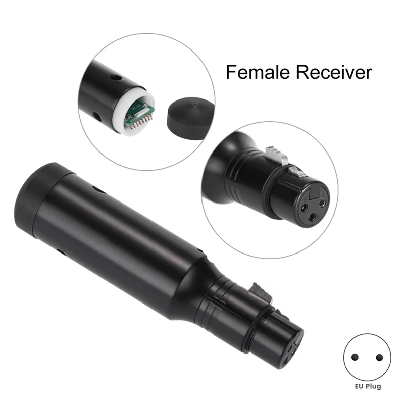 2.4G ISM DMX512 Wireless Female XLR Receiver LED Lighting for Stage PAR Party Light Stage Light Receiver EU Plug-A10G