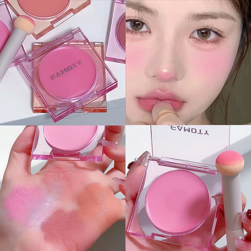 Waterdichte Blush Lipstick Crème Multifunctionele Blijvende Verhelderende Hydraterende Lip Wang Balsem Gezicht Blusher Meisjes Koreaanse Cosmetische