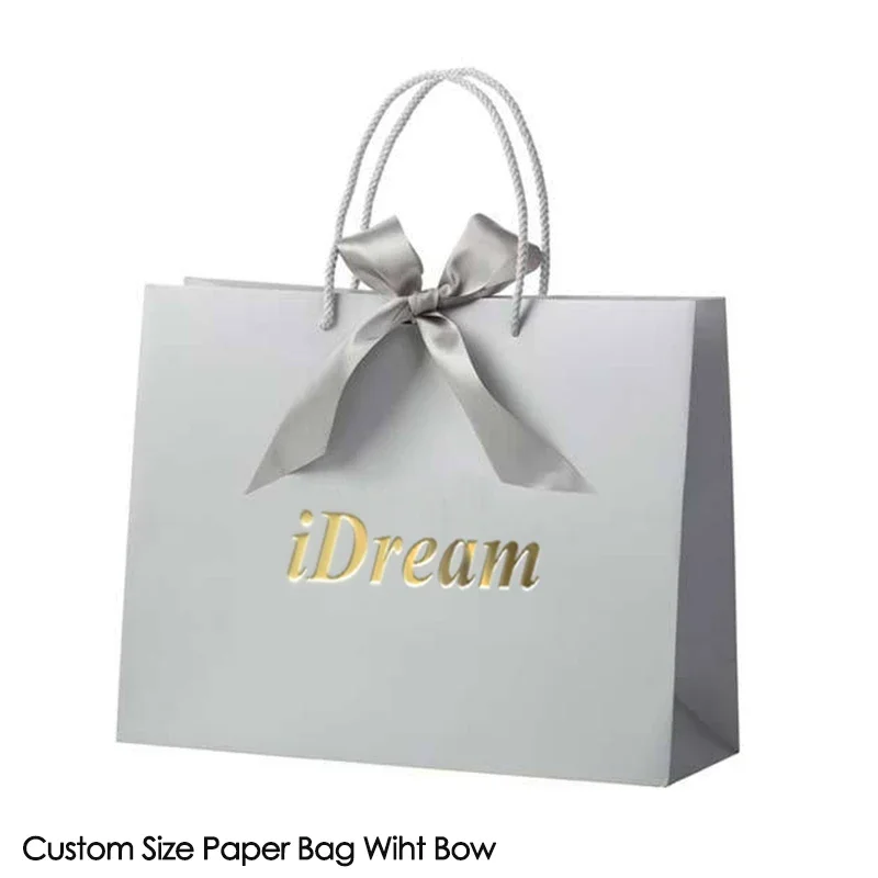 Custom Jewelry Paper Bag Custom Jewelry Paper Bag Exquisite cloth store shopping paper bag with ribbon closure