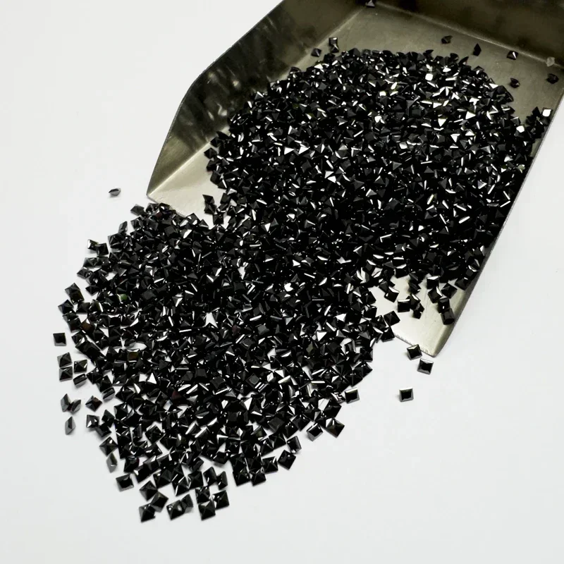 

TOP Moissanite Natural Black Color Princess Cut Small Size Bead for Jewelry Making DIY Ring Necklace Earring Main Materials