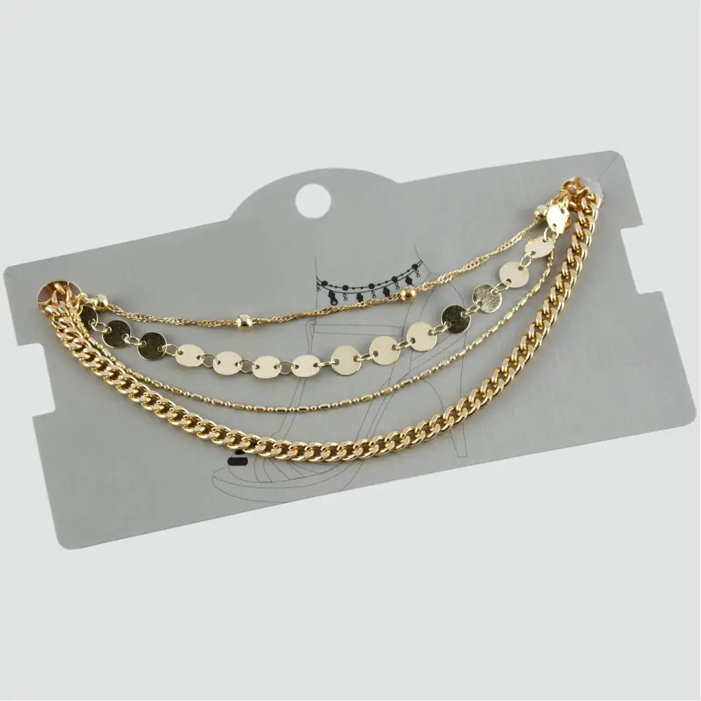 4'lü Luxury Sequin Anklet