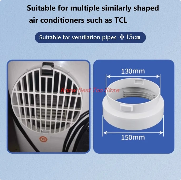 Mobile Air Conditioning Accessories 130/150mm Exhaust Pipe Interface Fit for TCL Midea Toyo or Other Air-conditioner Body Joints